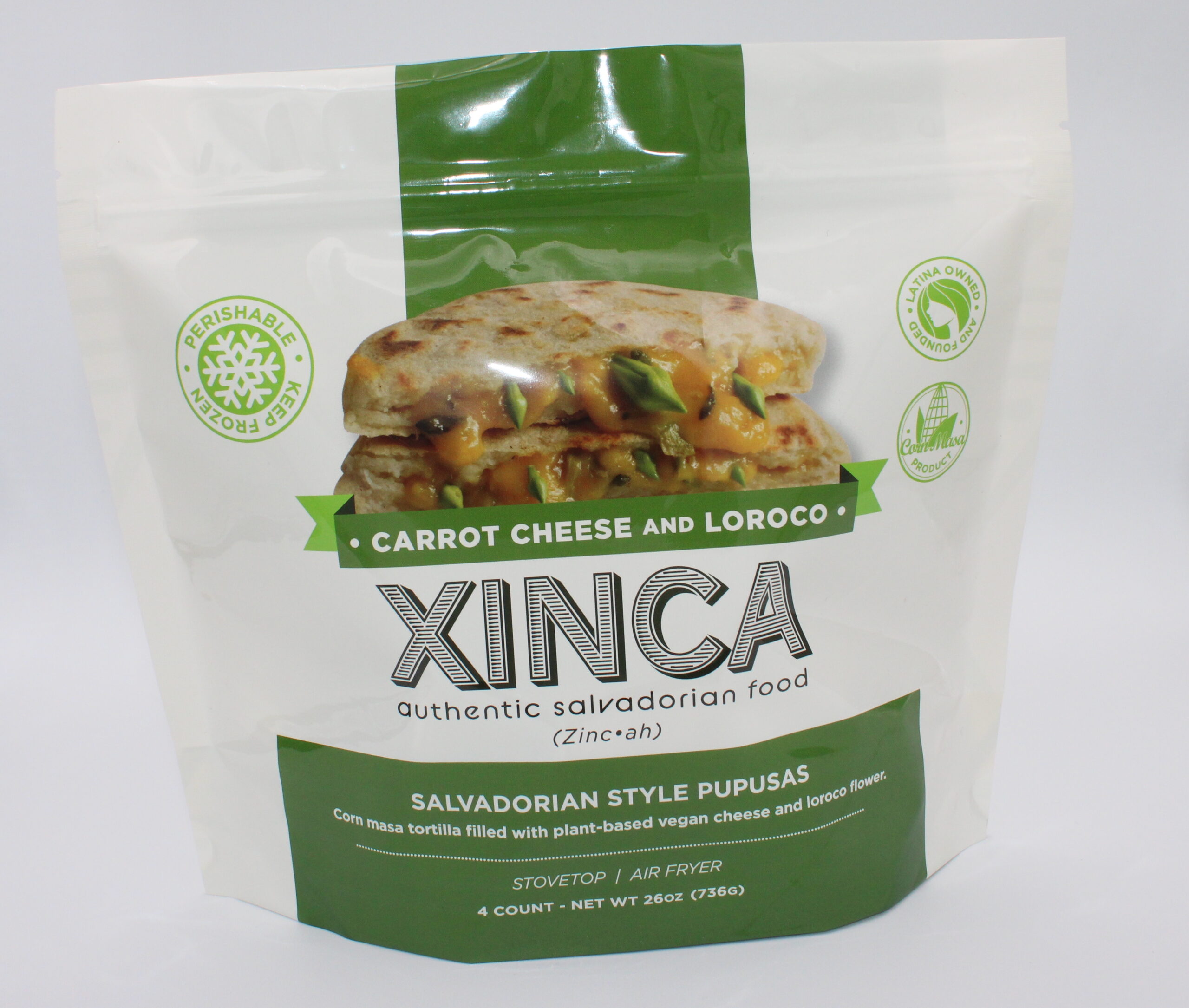 Xinca Foods - Carrot Cheese and Loroco Pupusa