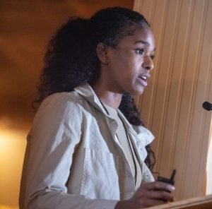 woman entrepreneur at impact pitch