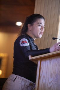 woman owned business presenter at impact pitch