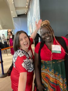 Mattice Hoyt of Mattice Beauty Supply with her Business Impact NW coach, Jessica Vidican-Neisus.