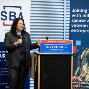 SBA Administrator Isabella Casillas Guzman at Alaska Veterans Business Outreach Center Opening